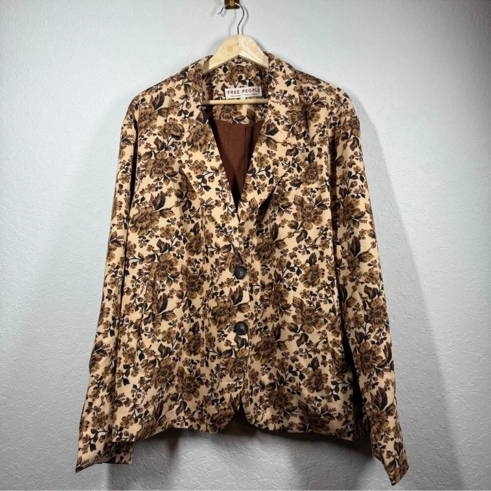Free People Brown Floral Blazer - Picture 5 of 11